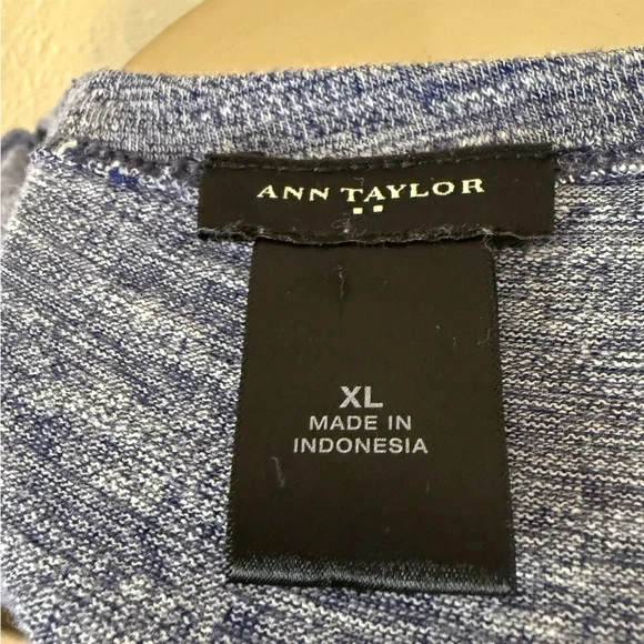 💙 Ann Taylor Whisper Luxe Cascading Duster Cardigan – Marled Blue/Gray – EUC 💙B3 - Picture 5 of 6